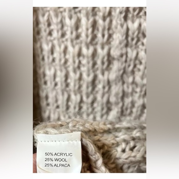 Zara Knit Wool Blend Open Front Cardigan/Sweater Cozy Langenlook Chunky Medium - Picture 5 of 5